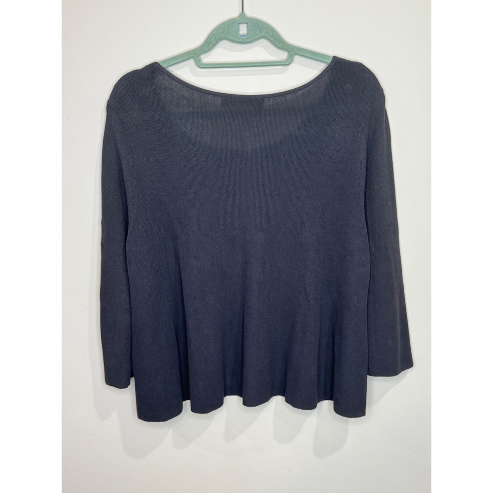 Peruvian Connection Pima Cotton Boatneck 3/4 Sleeve Gray Top Sz L - Picture 2 of 5